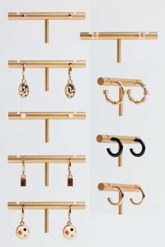 Earring Gold And Black Set Of 9